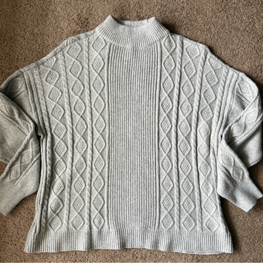 Express Light Gray Turtleneck Sweater